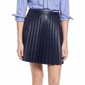 J. Crew Faux Leather Pleated Mini Skirt